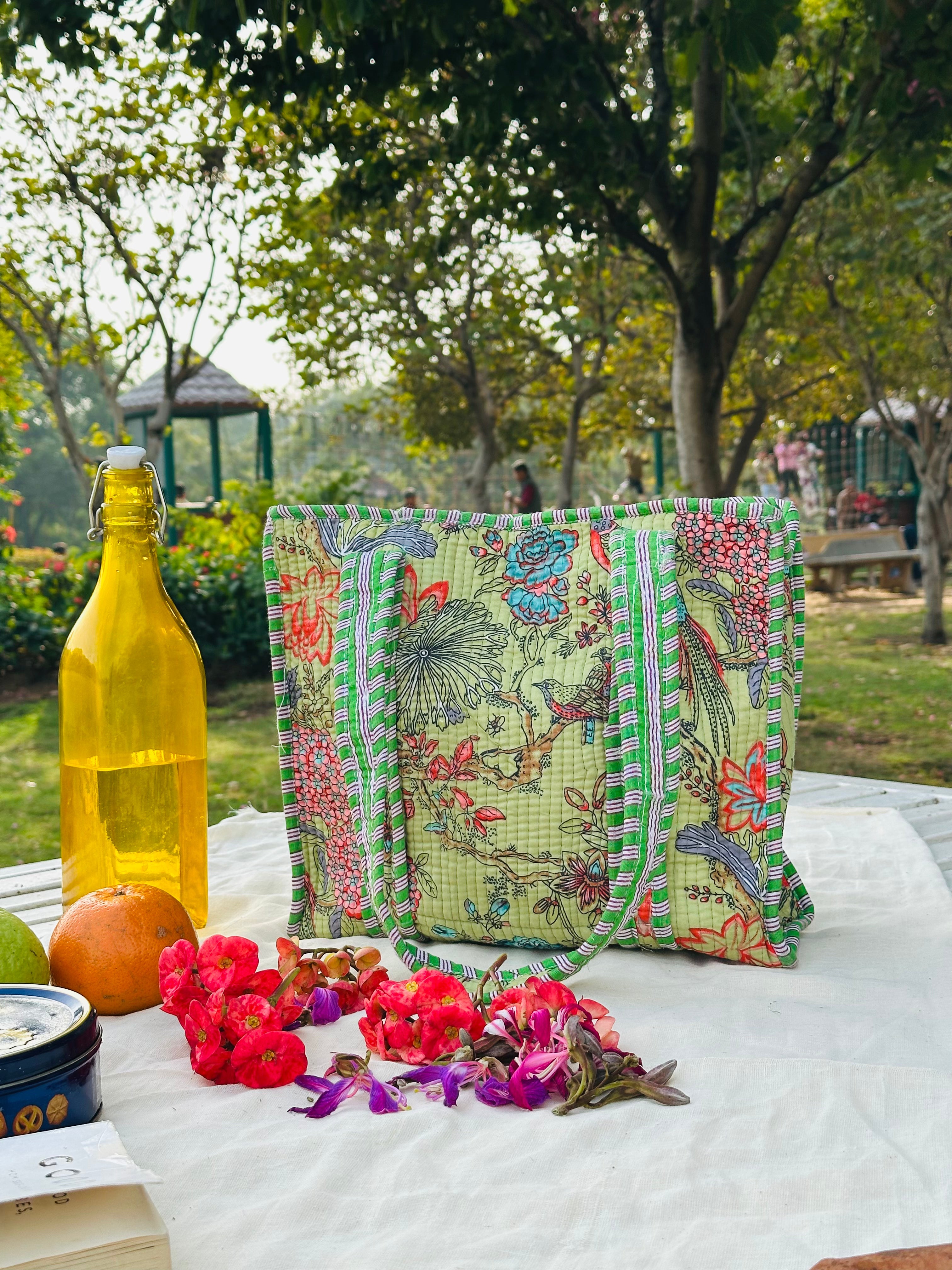 Handcrafted Quilted Cotton Tote Bags