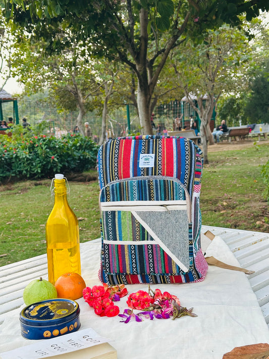 Himalayan Hemp Handcrafted Backpack – Multicolor Ethnic Design